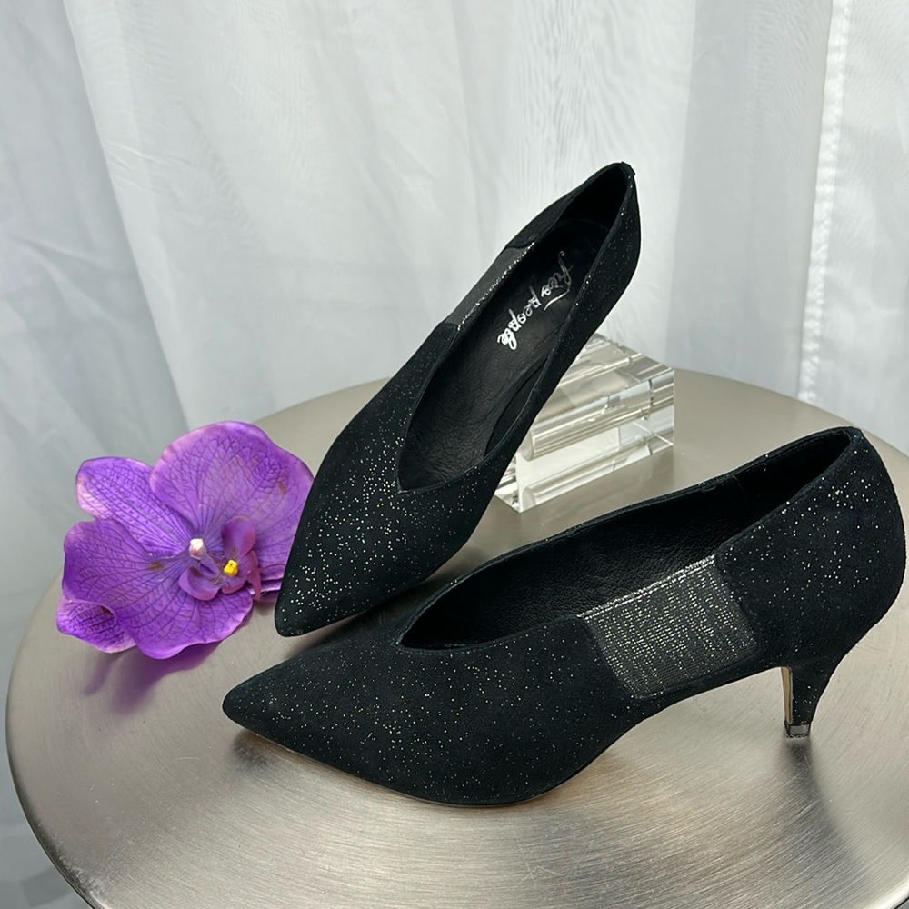 Free People | Starry Night Black Suede Leather Pumps | EU 39